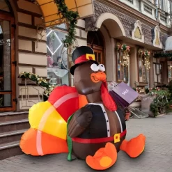 Joyfy 6 FT Thanksgiving Turkey Inflatable Decorations, LED Light Up Turkey With Pilgrim Hat, Blow Up Halloween Turkey For Outdoor Yard Garden Decor -Target GUEST d011b040 b987 4f8a a7d6 70ece82c5c0a