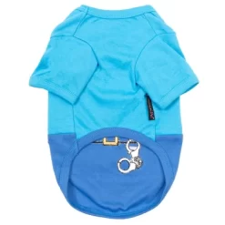 Parisian Pet 'Officer Woof' Halloween Costume For Dogs & Cats – Police Dog Costume, Pet Officer Outfit For Halloween, Light Blue