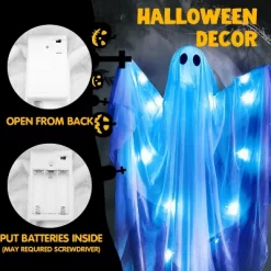 Joyfy 47” Halloween Hanging Ghost Outdoor Decoration, Flying Ghosts With Warm LED Light Party Decor Prop For Front Yard Patio Garden 2 Pack -Target GUEST d641b52f 75b7 464e aa49 55e61624ca25