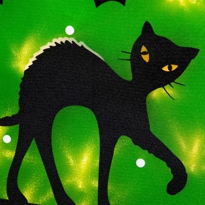 Northlight Lighted Black Cat With Bats Halloween Window Decoration - 13.75" 7 Northlight Lighted Black Cat With Bats Halloween Window Decoration - 13.75" - Image 5
