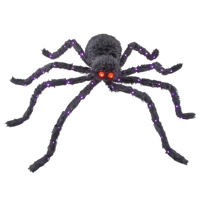 ATC 4 Ft. 3" Light-Up Fuzzy Black Spider Halloween Decoration - Black 3 ATC 4 Ft. 3" Light-Up Fuzzy Black Spider Halloween Decoration - Black