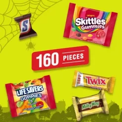 Mars - Skittles Gummies, Snickers & More Halloween Gummy Candy And Chocolate Variety Mix Bulk - 66.44oz/160ct
