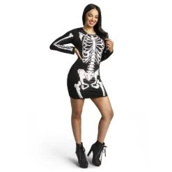 Joyfy Women's Glow In The Dark Skeleton Dress - Halloween Costume For Adults, Spooky Skeleton Bodysuit Party Outfit -Target GUEST da545557 eb70 4ac9 b76b d929d4e80001