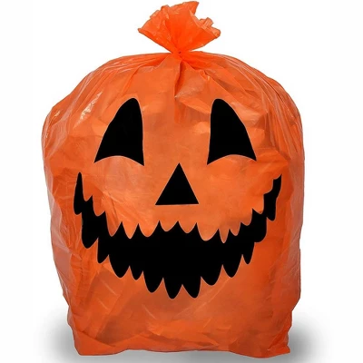 Skeleteen Pumpkin Leaf Bags Decorations - Jack O Lantern Halloween Outdoor Yard Fall Lawn And Leaves Pumpkins Decorating Bag With Ties - 3 Sizes 4 Skeleteen Pumpkin Leaf Bags Decorations - Jack O Lantern Halloween Outdoor Yard Fall Lawn And Leaves Pumpkins Decorating Bag With Ties - 3 Sizes - Image 2