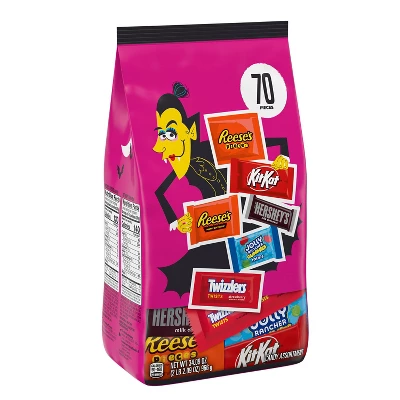 HERSHEY'S Chocolate And Sweets Assorted Halloween Candy Variety Bag - 34.09oz/70pc 3 HERSHEY'S Chocolate And Sweets Assorted Halloween Candy Variety Bag - 34.09oz/70pc