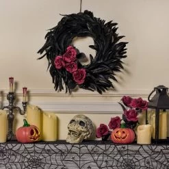 Joyfy Halloween Decorations 13.5in Black Feather Wreath, Party Decor Porch Patio Window Indoor Outdoor Decor, Halloween Wreath Props Party Favors 12 Joyfy Halloween Decorations 13.5in Black Feather Wreath, Party Decor Porch Patio Window Indoor Outdoor Decor, Halloween Wreath Props Party Favors -Target GUEST dbca6d70 2da2 4e64 992e d3e021f72055