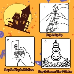 Tangkula Halloween Decoration Inflatable 3-Pumpkin Stack 5.2 Ft Halloween Pumpkin Lantern W/ Internal LED Bulbs -Target GUEST dc41a44a 236c 4852 9a5f c2c9593c560d