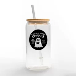 Creative Products Freshly Boo'ed Coffee 16 Oz. Glass Can Cup