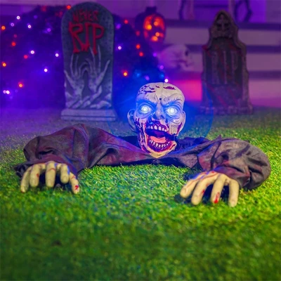 Joyfy Halloween Outdoor Decoration Animated Zombie Groundbreaker With Flashing Eyes For Halloween Yard, Lawn, Patio, Haunted House Decor 9 Joyfy Halloween Outdoor Decoration Animated Zombie Groundbreaker With Flashing Eyes For Halloween Yard, Lawn, Patio, Haunted House Decor - Image 7