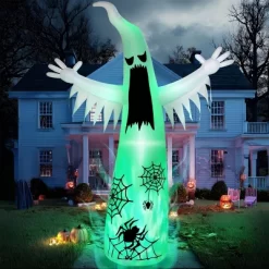 Joyfy 12 FT Halloween Inflatables Outdoor Decorations, Giant Ghost Inflatable With 3-Colored Flashing Flame Light For Halloween Yard Garden Lawn Decor -Target GUEST dec7a161 510d 4fa6 8d6a 0d132fe4588b