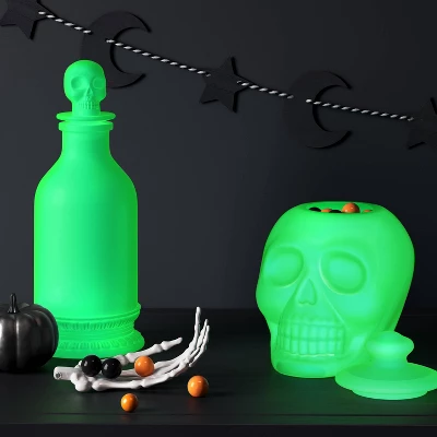 Ghoulish Blacklight Glow Skull Decorative Jar - Hyde And EEK! Boutique™ 3 Ghoulish Blacklight Glow Skull Decorative Jar - Hyde And EEK! Boutique™