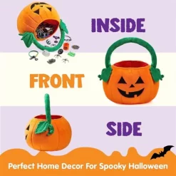 Joyfy Halloween Pumpkin Plush Tote Bucket, Cute Goody Basket With Handle For Kids, Trick Or Treat Candy Bag, Halloween Party Favor Supplies -Target GUEST e485a8f3 ae5c 47c8 a81f a2c9eb8d9fa2