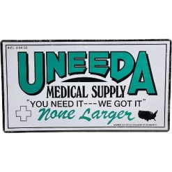 Trick Or Treat Studios Return Of The Living Dead Uneeda Medical Supply Metal Sign Halloween Decoration - 12 In X 18 In - White