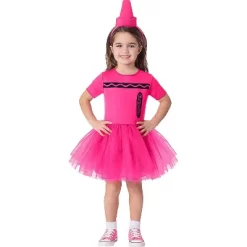Inspirit DesignsCrayola Girl's Pink Crayon Box Halloween Costume Dress - Pink 2T