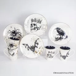 Gothic Elegance Set Of 4 Plates With Real Gold Trim, Halloween Tableware Collection For Salad, Dessert, Appetizer, And Side Plates| OrnamentallyYou -Target GUEST eb62e3ca 50ff 4443 8320 85d08dc18652