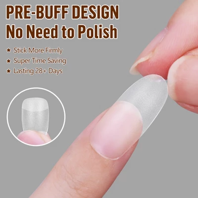 YEVYO Round Matte Nail Tips Full Cover On Fake Nails - 500 PCS 3 YEVYO Round Matte Nail Tips Full Cover On Fake Nails - 500 PCS