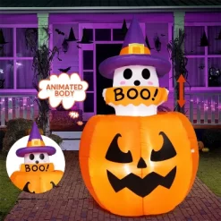 Joyfy 5FT Halloween Inflatables Outdoor Decorations, Animated Inflatable Ghost On Pumpkin With LEDs For Halloween Outdoor Yard Lawn Garden Decoration 13 Joyfy 5FT Halloween Inflatables Outdoor Decorations, Animated Inflatable Ghost On Pumpkin With LEDs For Halloween Outdoor Yard Lawn Garden Decoration -Target GUEST ee9b4817 8e2e 4f62 a8c2 5c6069c34d9c