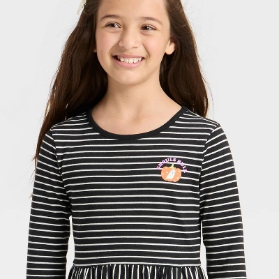 Girls' Long Sleeve Halloween Dress - Cat & Jack™ 3 Girls' Long Sleeve Halloween Dress - Cat & Jack™