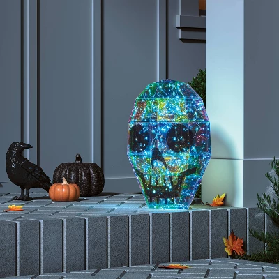 16" Narrow Iridescent Skull 3D Novelty Modular Light Structure Cool White - Hyde And EEK! Boutique™ 3 16" Narrow Iridescent Skull 3D Novelty Modular Light Structure Cool White - Hyde And EEK! Boutique™