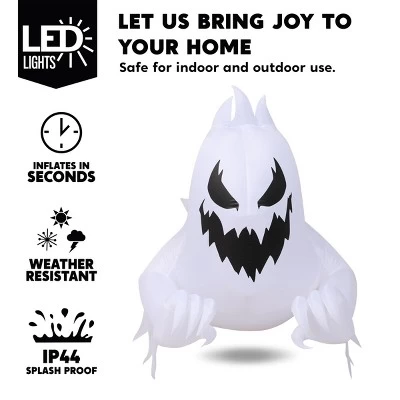Joyfy 4.5 FT Tall Halloween Inflatable Outdoor Decoration, Inflatable Scary Ghost With Rotating LED For Halloween Window Yard Lawn Outdoor Decoration 4 Joyfy 4.5 FT Tall Halloween Inflatable Outdoor Decoration, Inflatable Scary Ghost With Rotating LED For Halloween Window Yard Lawn Outdoor Decoration - Image 2