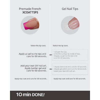 BTArtboxnails XCOATTIP® Press-On Nails - Pink Pastel Collection -Square Nails -150ct 4 BTArtboxnails XCOATTIP® Press-On Nails - Pink Pastel Collection -Square Nails -150ct - Image 2