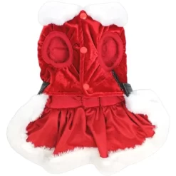 Parisian Pet 'Mrs. Claus Dress' Dog & Cat Shirt – Holiday Pet Dress, Perfect For Christmas – Red