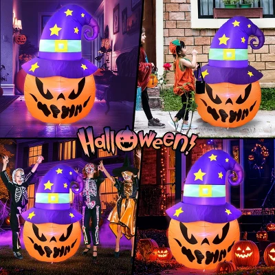 5FT Halloween Decorations Outdoor Halloween Inflatables Pumpkin With Build-in LED Lights Blow Up Pumpkin For Halloween Indoor Outdoor Yard Garden 6 5FT Halloween Decorations Outdoor Halloween Inflatables Pumpkin With Build-in LED Lights Blow Up Pumpkin For Halloween Indoor Outdoor Yard Garden - Image 4