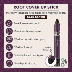 Style Edit Root Cover Up Stick (DARK BROWN) - Instant Root Concealer To Touch Up And Cover Roots And Grays (0.11 Oz)