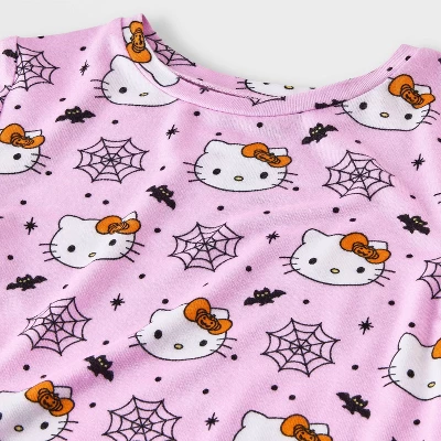 Toddler Girls' 2pc Hello Kitty Long Sleeve Halloween Viscose Snug Fit Pajama Set - Light Pink 4 Toddler Girls' 2pc Hello Kitty Long Sleeve Halloween Viscose Snug Fit Pajama Set - Light Pink - Image 2