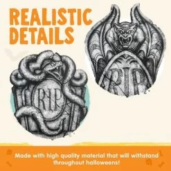 Joyfy 6 Pcs 15.7" Halloween Tombstones Outdoor Cemetery Decor, RIP Plastic Headstones Prop With 12 Metal Stakes For Yard Lawn Graveyard Decor -Target GUEST fecbc23d ecd9 4ad1 8114 ee3759964b8f