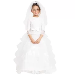 Dress Up America Bridal Gown Costume For Toddler Girls - Bride Dress Up Set